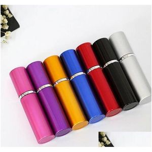 Perfume Bottle 7 Colors 5Cc Smooth Aluminium Per 5Ml Refillable Atomizer Travel Bottles Fragrance Glass Spray Home Drop Delivery Hea Dhaw7