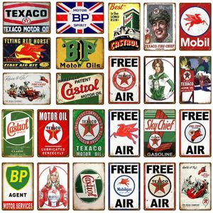 Vintage classic Esso art painting Motor Oil Signs Sky Chief Metal Poster Wall Art Painting Plate Garage Gas Gasoline Station personalized Decor Size 30X20CM w02