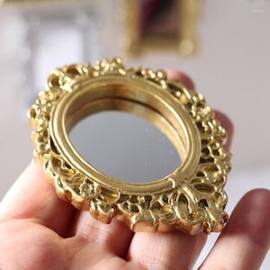 Party Favor Mini Mirror Dollhouse Miniature Frame Accessories Furniture Wall Room Doll House Gift 2023