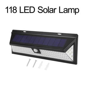 Lampade da parete solari 118 LED Impermeabile Controllo della luce Sensore di movimento Sicurezza Pannelli solari Luci crestech