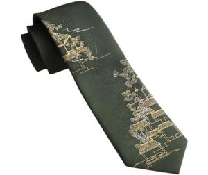 Ties cravatta unica stampa creativa fresca festaiolo divertimento soffice verde oliva come regalo9632815