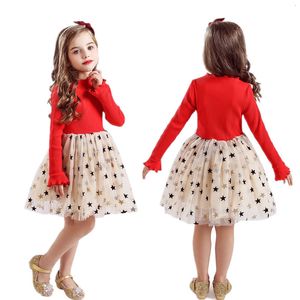 Girl's Dresses Autumn Girl Long Sleeve Dress Babi Kids Polka Dots Dessses For Girls Children Christmas Clothes Girls Birthday Princess Vestido 230303