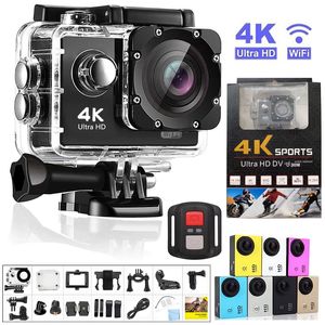 Toy Cameras Ultra HD 4K Action Kamera 30FPS WiFi 20 Zoll 170D 30M Unterwasser Wasserdicht Helm Video Aufnahme Cam Original Sports 230306