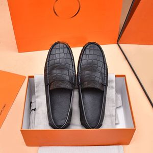Varumärke Mens Loafers Dress Shoes Italy Cow Leather Sheepskin Casual Driving Wedding Shoe With Orignal Box Storlek 38-46
