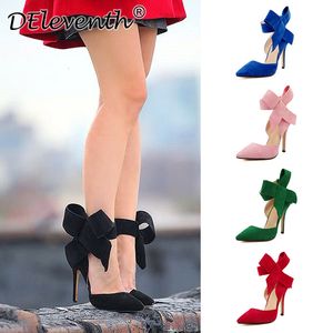 Sandaler Spring Summer Fashion Sexig Big Bow Point Toe High Heels Sandals Shoes Woman Ladies Wedding Party Pest Pumps Dress Shoes 230306