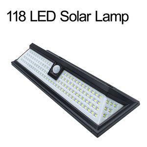 118 LED LUZES SOLAR DE WALL WALL PIR PIR PIR MOTOR SENSOR DE MOVIMENTO LIGUNDA DE JARDIM LED LED LED SOLAR LAMP