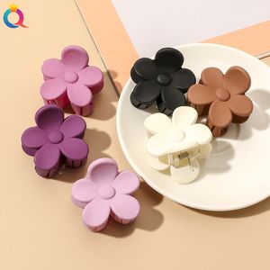 4cm Matte Ribbon Hair Accessories Claw Frosted Hair Clip Flower Hairpins Spring Candy Plastic Hairgrips Cute Headwear Barrettes 1840