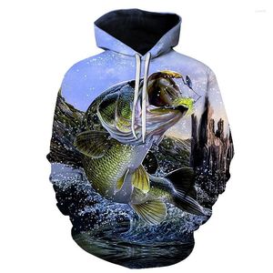 Men's Hoodies Blue 3D Fish Hoodie Men Animal Sweatshirt Fishinger Printed Anime Hip Hop Mens Clothing Long Sleeve Hooded 2023