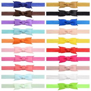 Hair Accessories 20pcs /set Cute Bow Tie Headband Band Candy Color Ribbon Elastic Hairband Baby Girl Kids Born