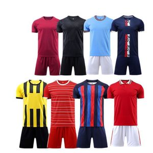 Utomhus Tshirts Blank Soccer Jersey and Shorts Football Jerseys Män vuxna Barn Tracksuit Soccer Training Suit Sportkläder Anpassad 230306