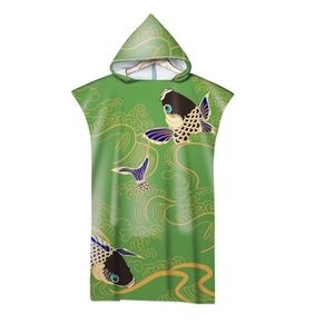 Handtuch-Karpfen-Design-Muster, bedruckt, Strand-Erwachsene, weiche Badetücher mit Kapuze