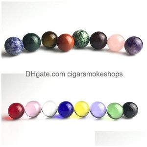 Rökande rör 20mm Terp Slurper Marbles Carb Cap Insert Pipe With Colorfl Natural Marble Clear Glass Colored Ball Beads Caps For Qua Dhuhn