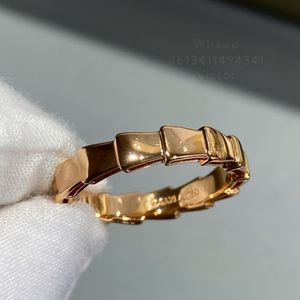 Buigari Smooth Serpantin Serisi Tasarımcı Yüzüğü Kadın için Altın Kaplama 18K En Yüksek Sayaç Kalite Klasik Stil Yıldönümü Hediye Takı 028