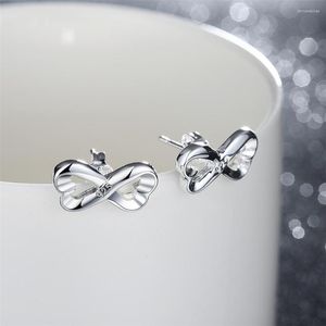 Dangle Earrings Style 925 Sterling Silver Double Heart Ladies Wedding Engagement Fashion Party Exquisite Pendant Jewelry Gifts