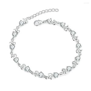 Bangle Korea Stylish Pure 925 Sterling Silver Woman Bangles Bracelets Top Grade CZ Real Cubic Zircon Lady Jewelry