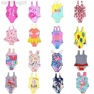 One-Pieces Flamingos One-Piece Kids Girl Swimsuit 3D Print Bathing Suit Little Baby Children Swimwear Toddler Child Swimmng Suit Beach Wear W0310