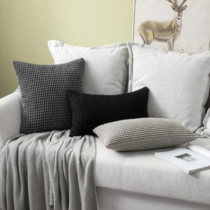 Pillow /Decorative Corn Stripe Throw Covers Decorative Soft Corduroy Case Autumn Home Decoration Plain Cover For Sofa Bed