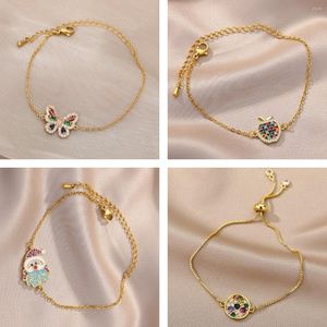 Charmarmband Fashion Rostfritt stål armband för kvinnor fjäril Santa Claus Apple Pendant Bangles Luxury Party Jewely Christmas Gift