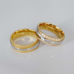 Anillos de boda de los anillos de banda de la banda Rings Sets para hombres y mujeres Dubai Dubai African Western 24K Gold Gold Joyería de acero inoxidable AA230306