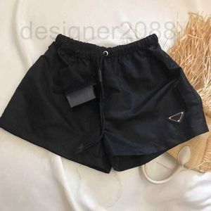 Women's Shorts Designer nylon triangle standard spring and summer new product drawstring elastic high waist casual loose wide leg ladies shorts women GIII