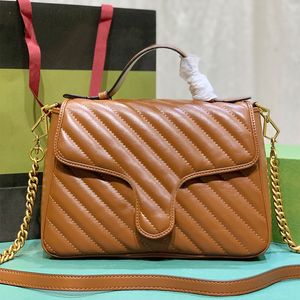 Marmont Top Handle Bag Shoulder Handbag Messenger Purse Crossbody Bags Fashion Letter Hardware Oversized Flap Closure Genuine Leather Detachable Chain Strap