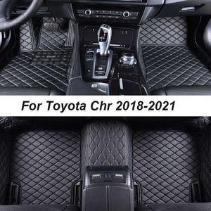 Maty podłogowe samochodu dla Toyota CHR 2018-2021 Dropshipping Center Auto Wewnętrzne akcesoria 100% Fit Skórzowe dywany podkładki stóp R230307