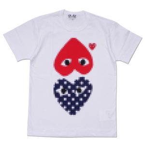 Tasarımcı Tee Erkek Tişörtleri CDG Com Des Garcons Büyük Kırmızı Kalp Erkek Oyun T-Shirt Tee Womens Beyaz XL Marka