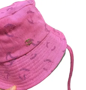 Letters de chapéu de pescador simples Jacquard Bordado de moda masculina corda flutuante estilo coreano Big Brim Sun Hat