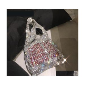 Handtaschen Geldbörsen Mode Kristall Clutch Taschen Damen Danke Strass Eimer Weste Mädchen Bling Glitzer Totes Drop Lieferung Weddin Dhacm