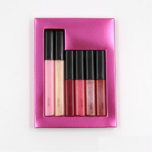 Lip Gloss 6pcs Box FL Lips Makeup Glump Kit de feriado para mulheres hidratante nutritivo Hidratante Set Drop Drop Delt Heal Dhmly