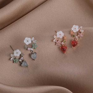 Charm 2022 South Korea's New Exquisite Colorful Shell Flower Earrings Fashion Temperament Versatile Love Earrings Women's Jewelry G230307