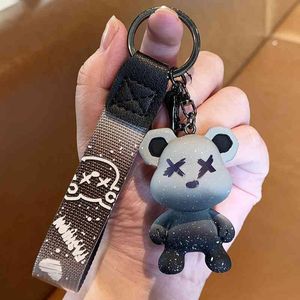 Designer Sneaker Leather Silicone Keychains Chameleon Bear Creative Male Cartoon Keychains Female Exquisite Bag Pendant Couple