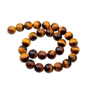 Crystal Natural Gemstone Tiger Eye Beads redondos de 14 mm para DIY Making Charm Jewelry Colar Bracelet Loose 28pcs Stone Atacades Drop Dh9bz