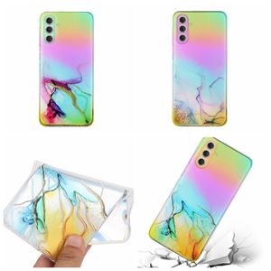 Marble Bling Laser Soft TPU Cases For Samsung S23 Ultra S22 Plus A14 A34 A54 5G A13 A73 A53 A33 Case Fashion Rock Stone Natural Granite Fine hole Chromed Gel Phone Covers