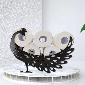 Toilet Paper Holders Peacock Shaped Roll Holder Bathroom Kitchen Accessories Tissue Storage Stand Rack Cast Iron