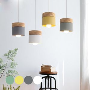 Pendelleuchten Nordic LED Holz und Eisen Licht Moderne Lampe Innenküche Café Restaurant Esszimmer Hängende Kronleuchter Beleuchtung Shop