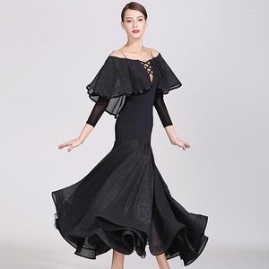 Stage Use elegante xale de borboleta vestido de baile latino mulheres dança rumba dança roupas espanholas flagmes de flamenco