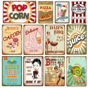 Retro Mexican Food art painting Delicious Ice Cream BBQ Beer Metal Tin Signs Plaque Vintage Iron Poster Cafe Hotel Shop Room Home Wall Decor Size 30X20CM w02