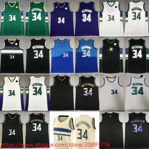 2023 New Basketball Giannis 34 Antetokounmpo Jersey Ed Man Women Kids with 6 Patch White Black Purple Retro Blue City Jerseys