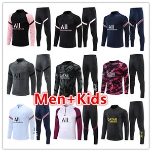 21 22 23 psgS kit maglia tuta da calcio per uomo e bambino 2022 2023 PSGs pullover da calcio da uomo tute da allenamento giacca set chandal futbol survêtement foot