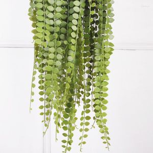 Dekorativa blommor 100 cm Simulering Bukett Vine Leaves Hanging Wall of Green Plants Floral Decoration Living Room Möbler