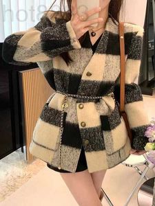 Kadın Ceketler Tasarımcı Yeni Marka Ceket Ootd Moda Üst Düzey Sonbahar Kış Kış Ekose Tweed Ceket Palto Baskı Bahar Katlar Hırka Kadınlar BQ6Z