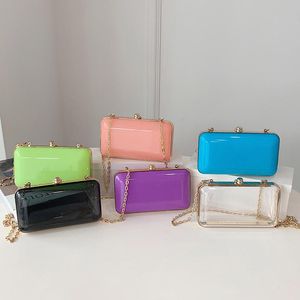 Borse da sera 2023 Summer Candy Colors Ladies Box Borse Borse Moda Spalla in acrilico per donna Piccola Jelly Crossbody Designer