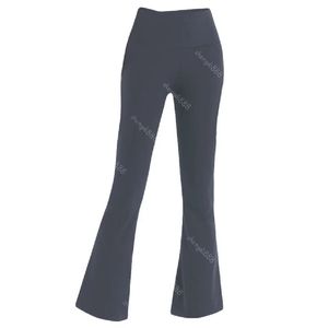 Pantaloni da donna Abiti da yoga scanalature estate lululemens pantaloni svasati da donna a vita alta attillati pancia mostra figura sport yoga pantaloni a nove punti Blu 6 colori XS-XL