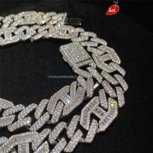 Benutzerdefinierte Halskette Herren Hip-Hop Kupfer Zirkon 15 mm breit Drei-zu-eins-Flip-Knopf Diamant kubanische Kette Trend Herrenhalskette