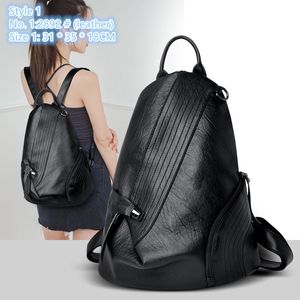Factory ladies shoulder bag 3 styles street personalized leather handbag college style solid color fashion backpack simple Joker pleated retro backpacks 2892 #