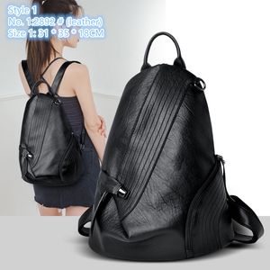 Borsa a tracolla da donna di fabbrica 3 stili strada borsa in pelle personalizzata borsa stile college tinta unita moda zaino semplice Joker zaini retrò pieghettati 2892 #