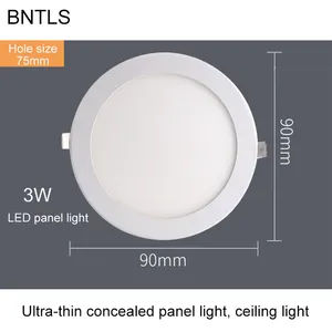 Downlights 3W 6W 9W 12W 15W LED Thin Round Panel Light Ultra Concealed Ceiling Downlight Kitchen Integrated Embedded Flat Lamp