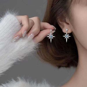 Charm S925 Cubic Zirconia Earring Fashion Star Earrings for Women Korea Silver Jewelry Wedding jewelry Accessories G230307