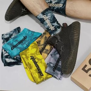 2023 3 Par/Box Fashion Tie-Dye Socks 500 Style Europe Hip Hop Match Tidal Youth Men and Women Personality Sports Sock N1